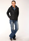 Roper Womens Crushable Hooded Down Jacket Black - Roper
