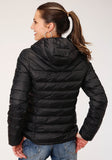 Roper Womens Crushable Hooded Down Jacket Black - Roper