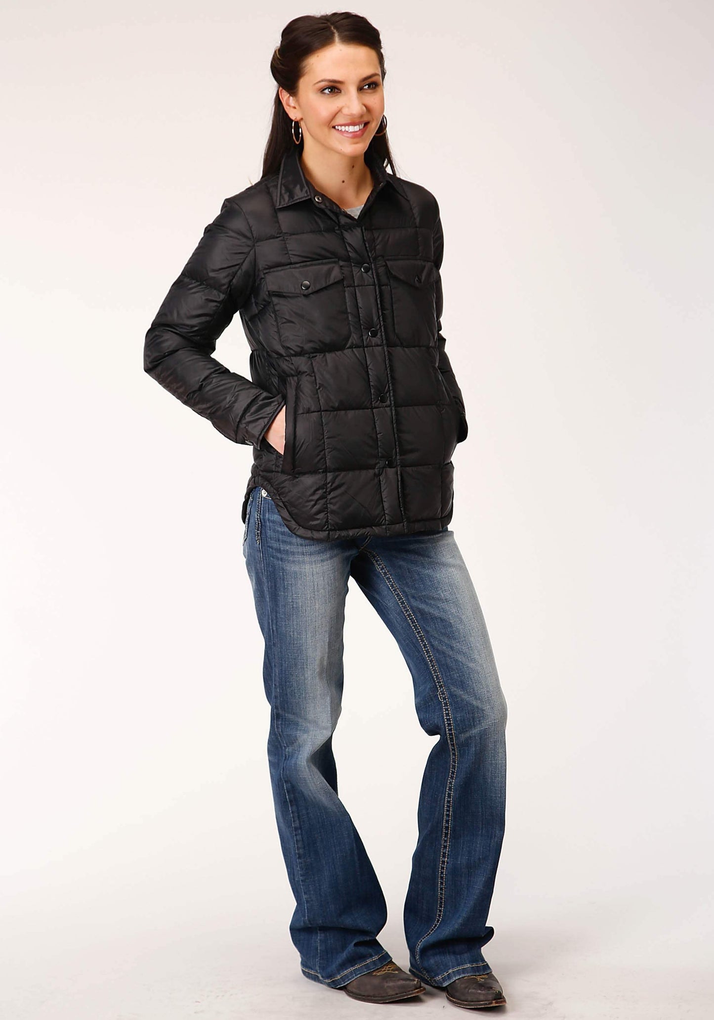 Roper Womens Parachite Jacket With Downfill Black - Roper - Flyclothing LLC
