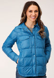 Roper Womens Parachite Jacket With Downfill Teal - Roper