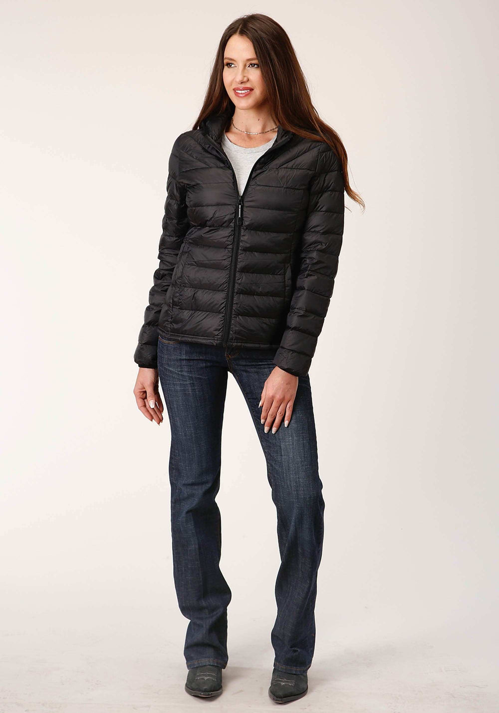 Roper Womens Black Nylon Down Proof Jacket - Roper - Flyclothing LLC