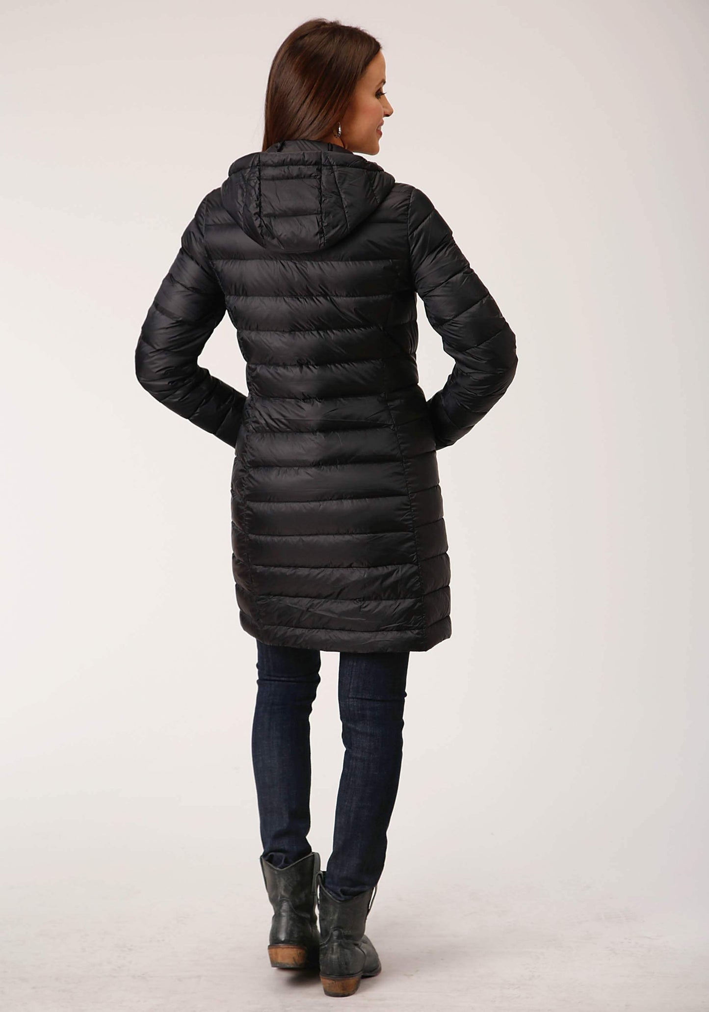 Roper Womens Black Nylon Dwn Proof Coated Jacket - Roper - Flyclothing LLC