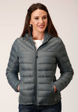 Roper Womens Silver Sage Nylon Down Proof Coated Jacket - Roper