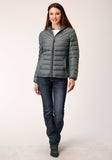 Roper Womens Silver Sage Nylon Down Proof Coated Jacket - Roper