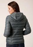 Roper Womens Silver Sage Nylon Down Proof Coated Jacket - Roper