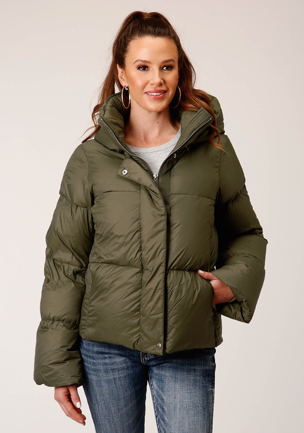Roper Womens Hooded Down Puffer Jacket - Roper