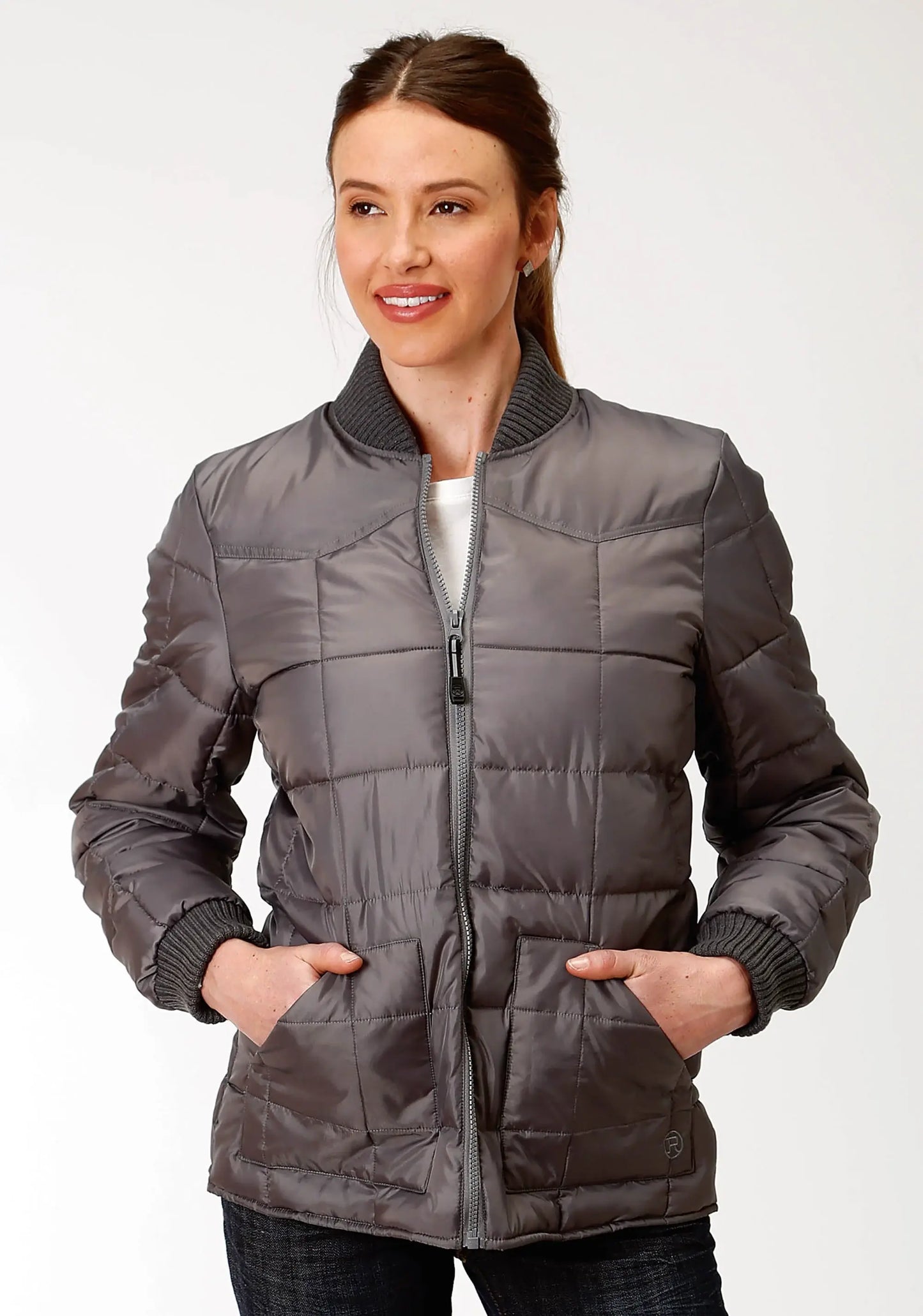 Roper Womens Grey Poly-Filled Jacket - Roper - Flyclothing LLC