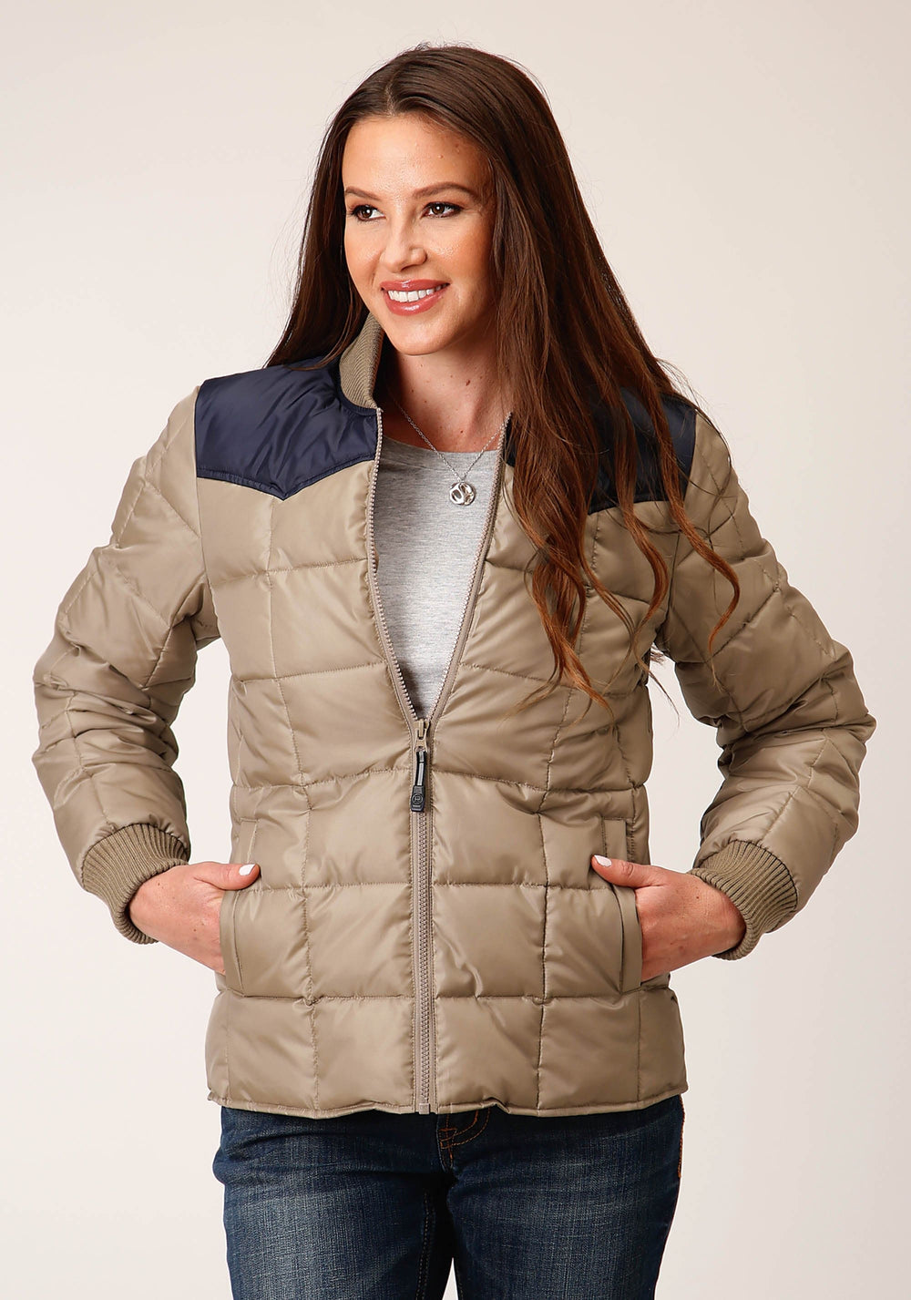 Roper Womens Poly Filled Western Quilted Polyfilled Jacket - Roper