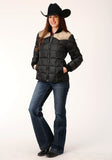 Roper Womens Poly Filled Western Quilted Polyfilled Jacket - Roper
