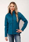 Roper Womens Deep Teal Grid Soft Shell Tech Jacket - Roper