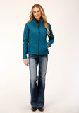 Roper Womens Deep Teal Grid Soft Shell Tech Jacket - Roper