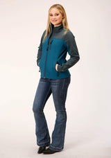 Roper Womens Grey Grey Combo Soft Shell Tech Jacket - Roper - Flyclothing LLC