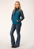 Roper Womens Grey Grey Combo Soft Shell Tech Jacket - Roper