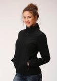 Roper Womens Black Softshell With Black Lining Zip Front Jacket - Roper
