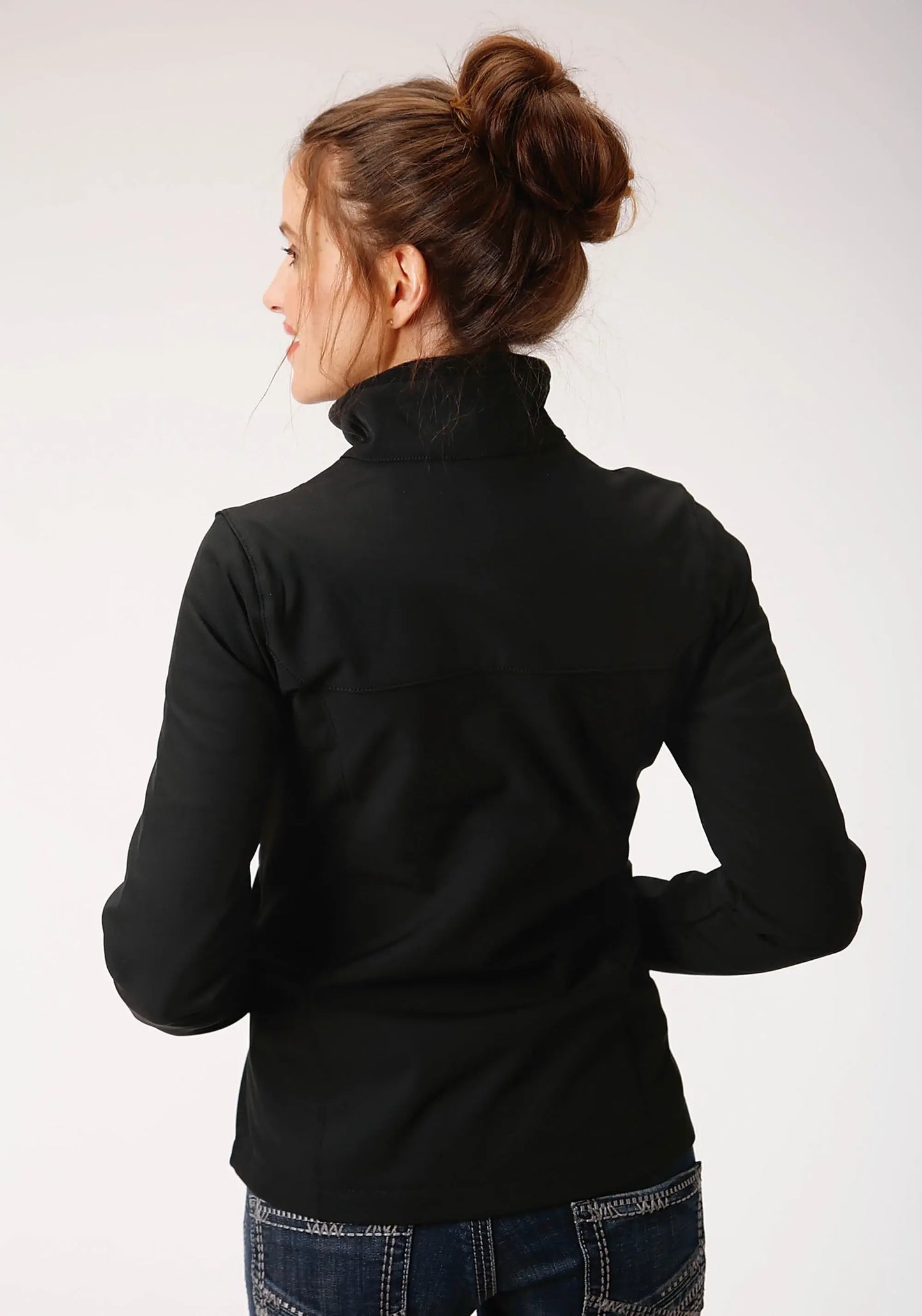 Roper Womens Black Softshell With Black Lining Zip Front Jacket - Roper - Flyclothing LLC