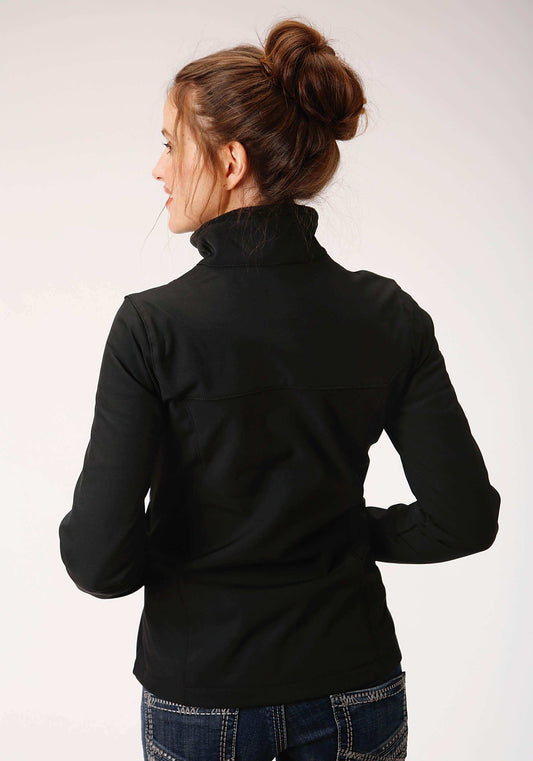 Roper Womens Black Softshell With Black Lining Zip Front Jacket - Roper - Flyclothing LLC
