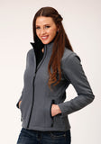 Roper Womens Heathered Grey Softshell Tech Jacket - Roper