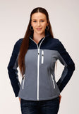 Roper Womens Pieced Navy Softshell Tech Jacket - Roper