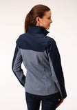 Roper Womens Pieced Navy Softshell Tech Jacket - Roper