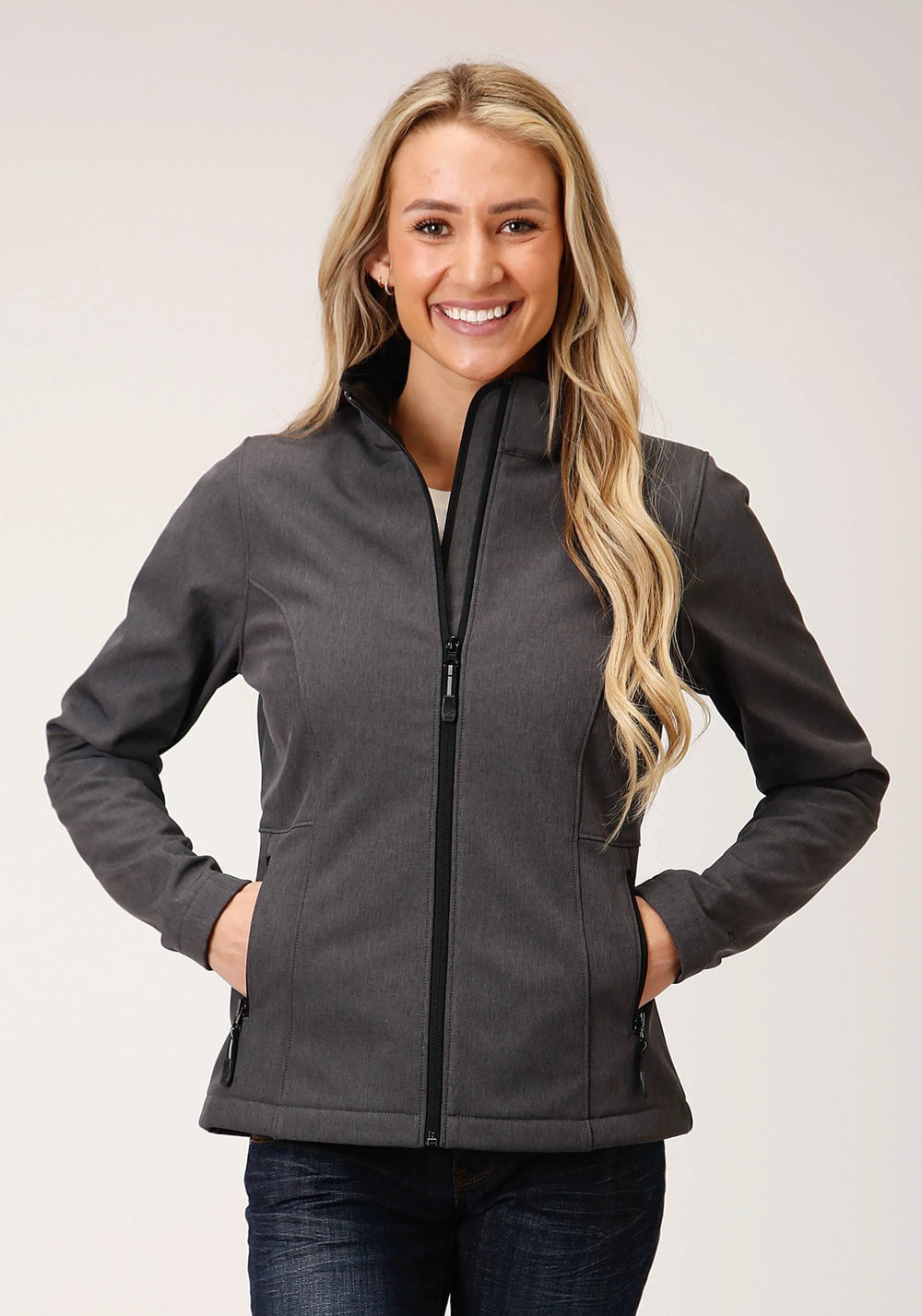 Roper Womens Heather Grey Softshell Tech Jacket - Roper