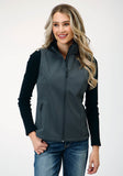 Roper Womens Tech Heather Grey Soft Shell Vest - Roper