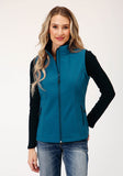 Roper Womens Tech Deep Teal Grid Soft Shell Vest - Roper