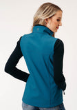 Roper Womens Tech Deep Teal Grid Soft Shell Vest - Roper