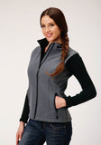 Roper Womens Tech Heathered Grey Softshell Vest - Roper