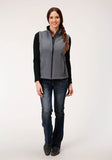 Roper Womens Tech Heathered Grey Softshell Vest - Roper