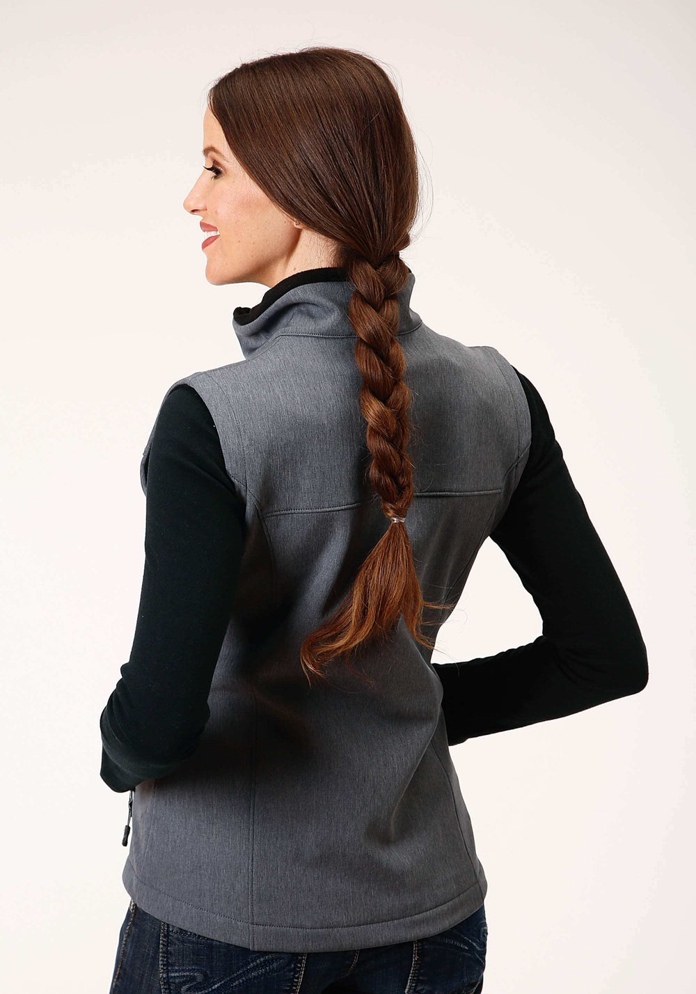 Roper Womens Tech Heathered Grey Softshell Vest - Roper - Flyclothing LLC