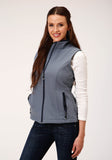 Roper Womens Tech Heathered Blue Softshell Vest - Roper