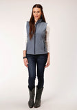 Roper Womens Tech Heathered Blue Softshell Vest - Roper