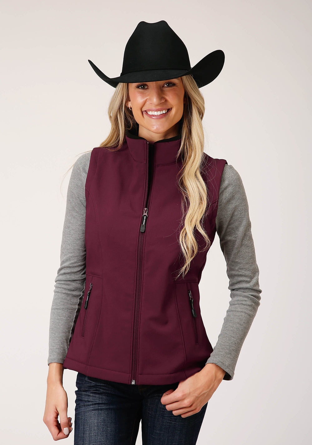 Roper Womens Tech Wine Softshell Vest - Roper