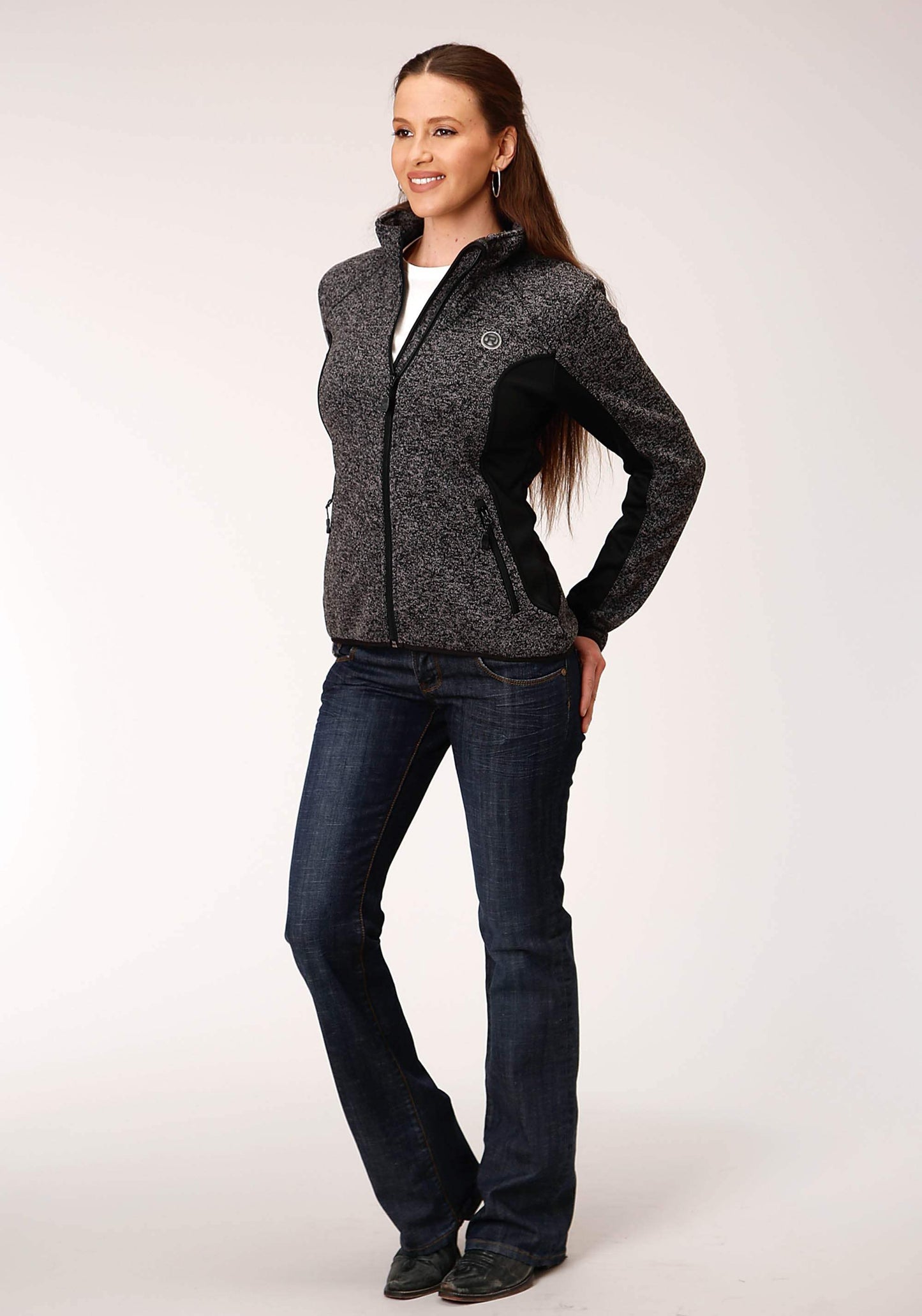 Roper Womens Melange Charcoal Grey Tech Jacket - Roper - Flyclothing LLC