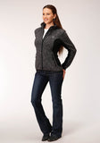 Roper Womens Melange Charcoal Grey Tech Jacket - Roper