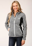 Roper Womens Sweater Knit Jacket Charcoal Black Tech Jacket - Roper