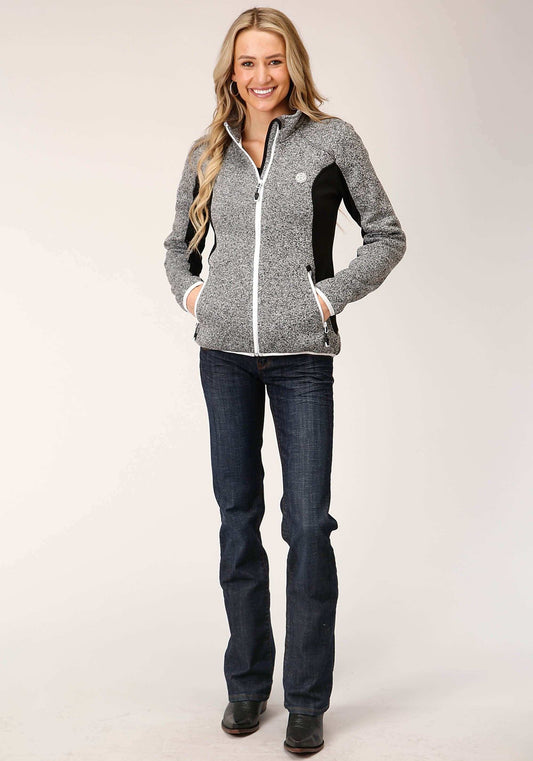 Roper Womens Sweater Knit Jacket Charcoal Black Tech Jacket - Roper - Flyclothing LLC