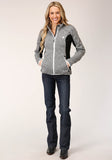 Roper Womens Sweater Knit Jacket Charcoal Black Tech Jacket - Roper