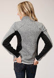 Roper Womens Sweater Knit Jacket Charcoal Black Tech Jacket - Roper