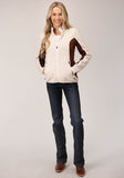 Roper Womens Sweater Knit Jacket Cream Taupe Tech Jacket - Roper