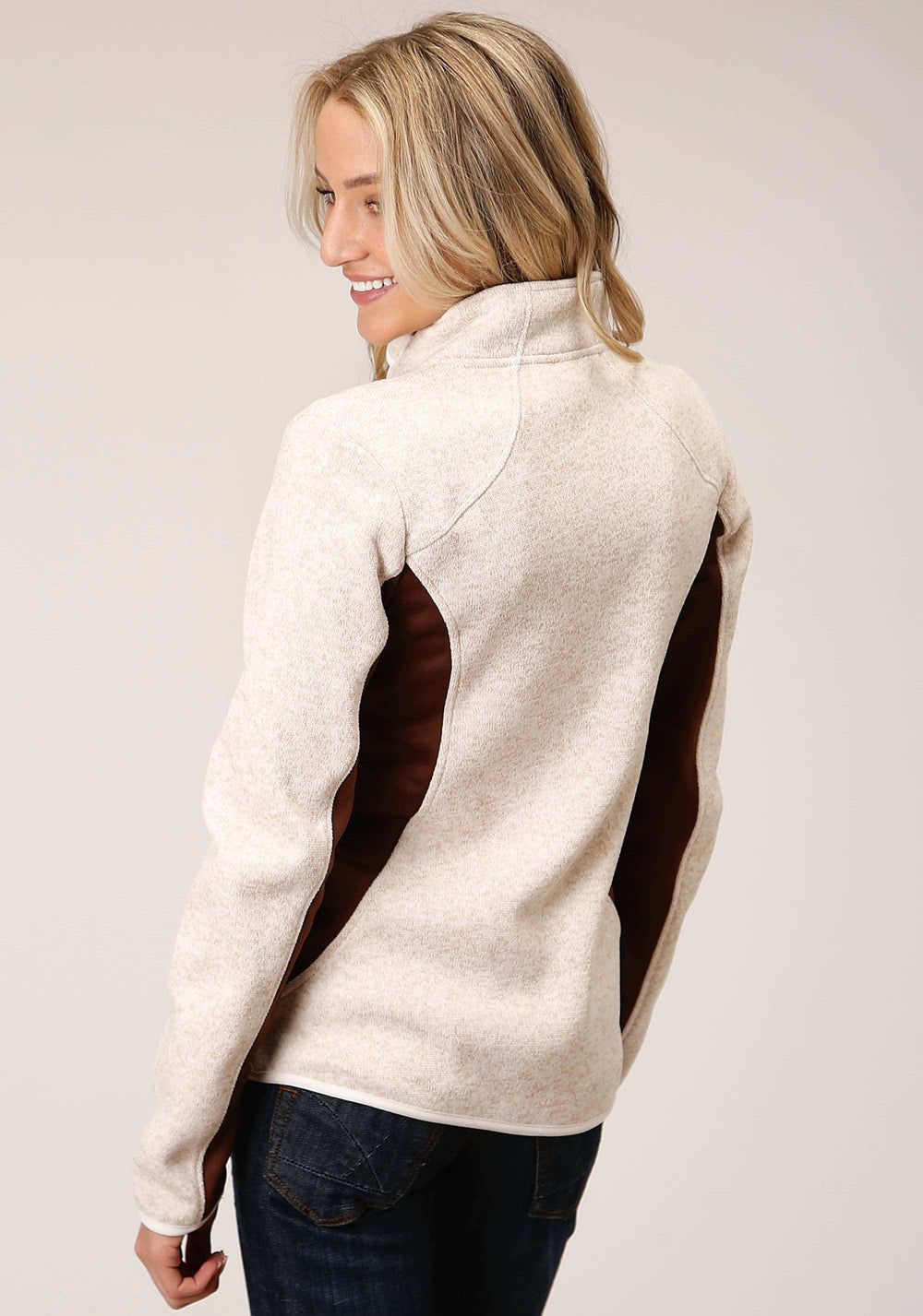 Roper Womens Sweater Knit Jacket Cream Taupe Tech Jacket - Roper - Flyclothing LLC