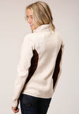 Roper Womens Sweater Knit Jacket Cream Taupe Tech Jacket - Roper