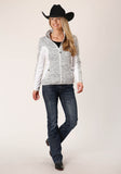 Roper Womens Cream Sweater Knit Fleece Tech Jacket - Roper