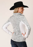 Roper Womens Cream Sweater Knit Fleece Tech Jacket - Roper