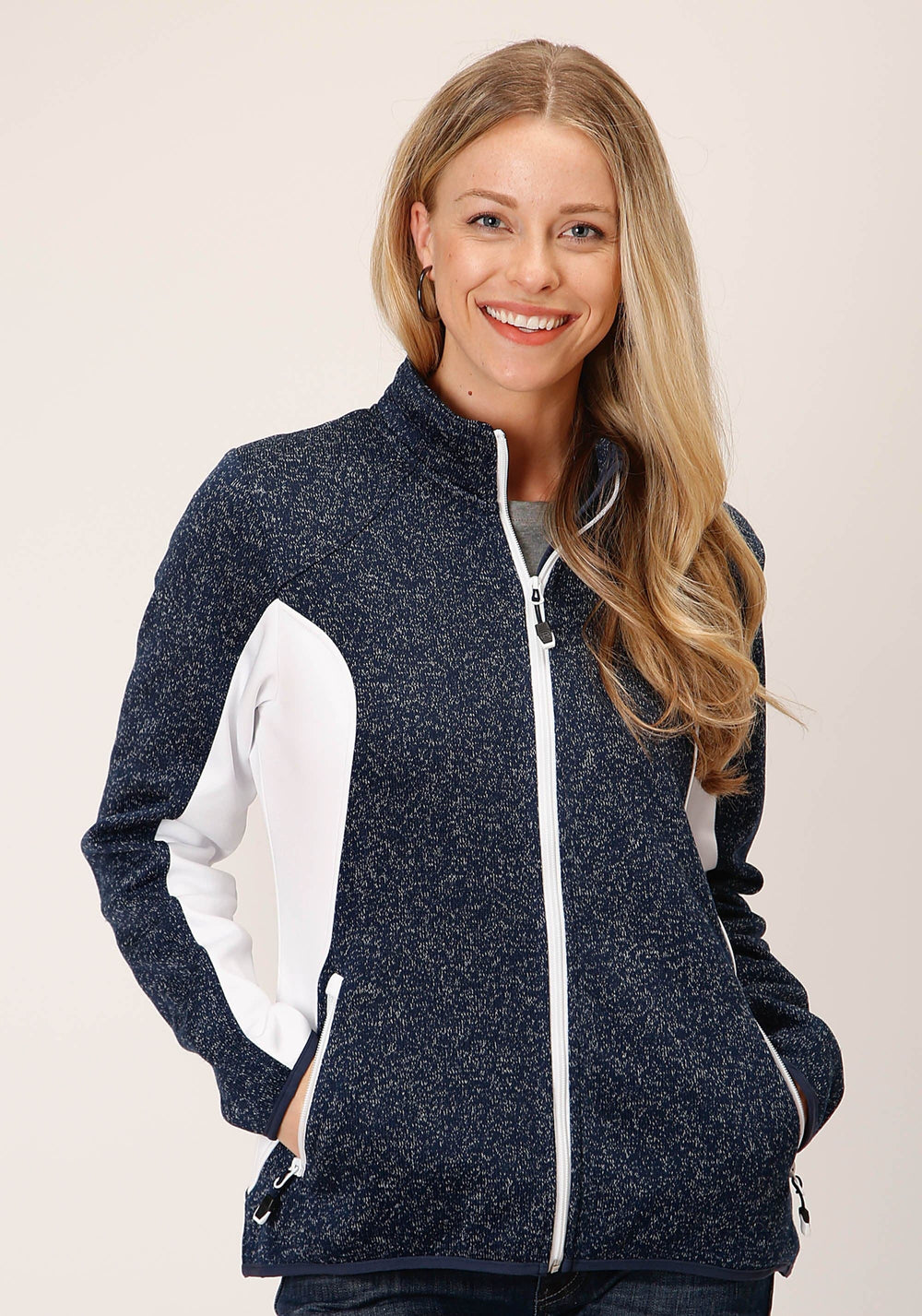 Roper Womens Sweater Bonded Fleece Jacket Tech Jacket - Roper