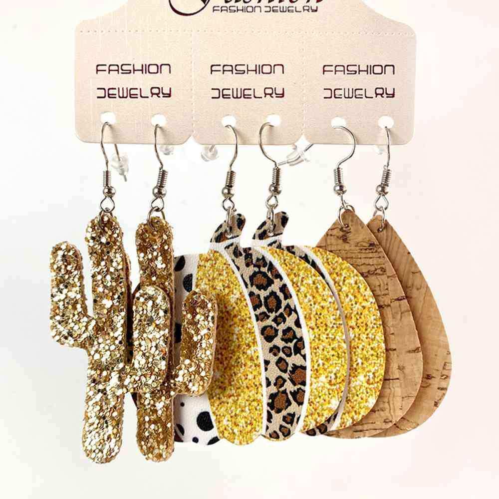 PU Earrings Set - Trendsi - Flyclothing LLC