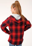 Roper Girls Long Sleeve Snap Thermal Lined Flannel Shirt Jacket - Roper