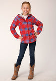 Roper Girls Long Sleeve Snap Thermal Lined Flannel Shirt Jacket - Roper