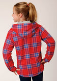 Roper Girls Long Sleeve Snap Thermal Lined Flannel Shirt Jacket - Roper