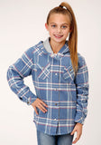 Roper Girls Long Sleeve Snap Thermal Lined Flannel Shirt Jacket - Roper